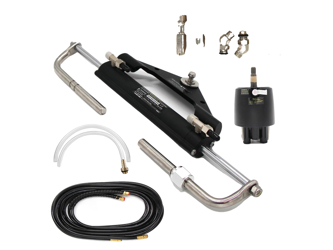 Kit de dirección para motor fueraborda, acero inoxidable, hasta 150 CV, 116,7 cc, 409,7 kg - 903,2 lbs, 23,6 x 11,25 x 7,16 pulgadas