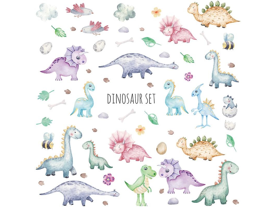 Omni-adhesivos De Pared Con Dinosaurios Animales Decorativos Para Dormitorio Sala De Estar Y Oficina