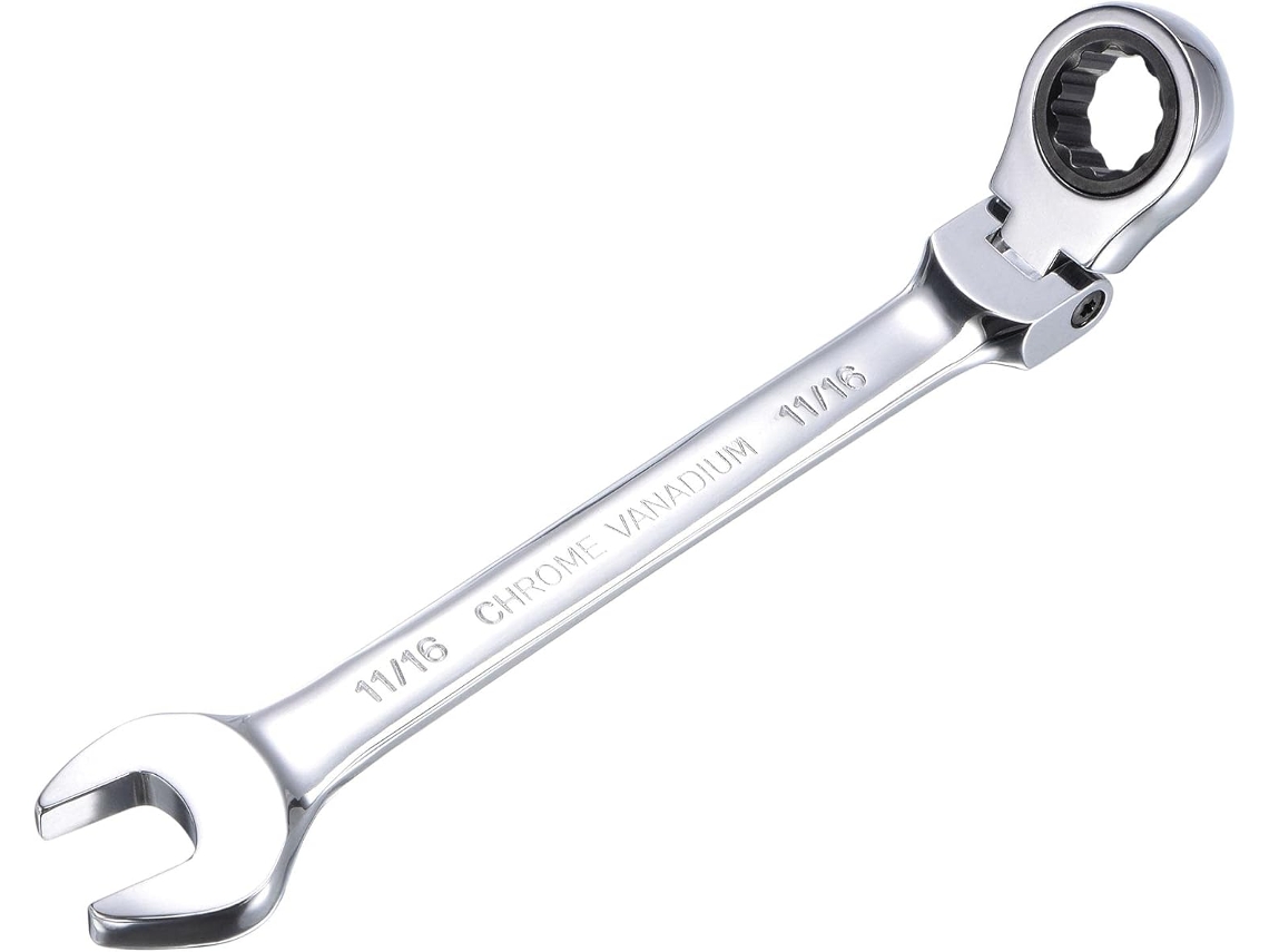 Llave de carraca articulada de cabeza flexible SAE de 1 1/16 pulgadas, 72 dientes, 12 puntas CHABERLU