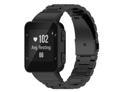 Bracelete Para Garmin Forerunner 35 / 30 / 35j - Metal - Liberação Rápida - Três Contas Preta