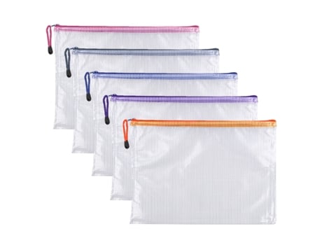 Bolsa Con Cremallera De Malla, Bolsa Con Cremallera De Malla De Plástico Impermeable Para Material De Oficina Escolar, Estilo 2 ZMDECQNA