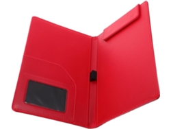 Portadocumentos Portátil A5 De Pu Rojo Con Clip Magnético Fuerte Y Duradero.