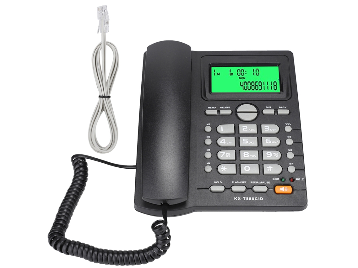 Teléfono con cable con identificador de llamadas, teléfono con cable con sonido nítido para comunicación residencial, comercial y fija en hoteles, función de silencio