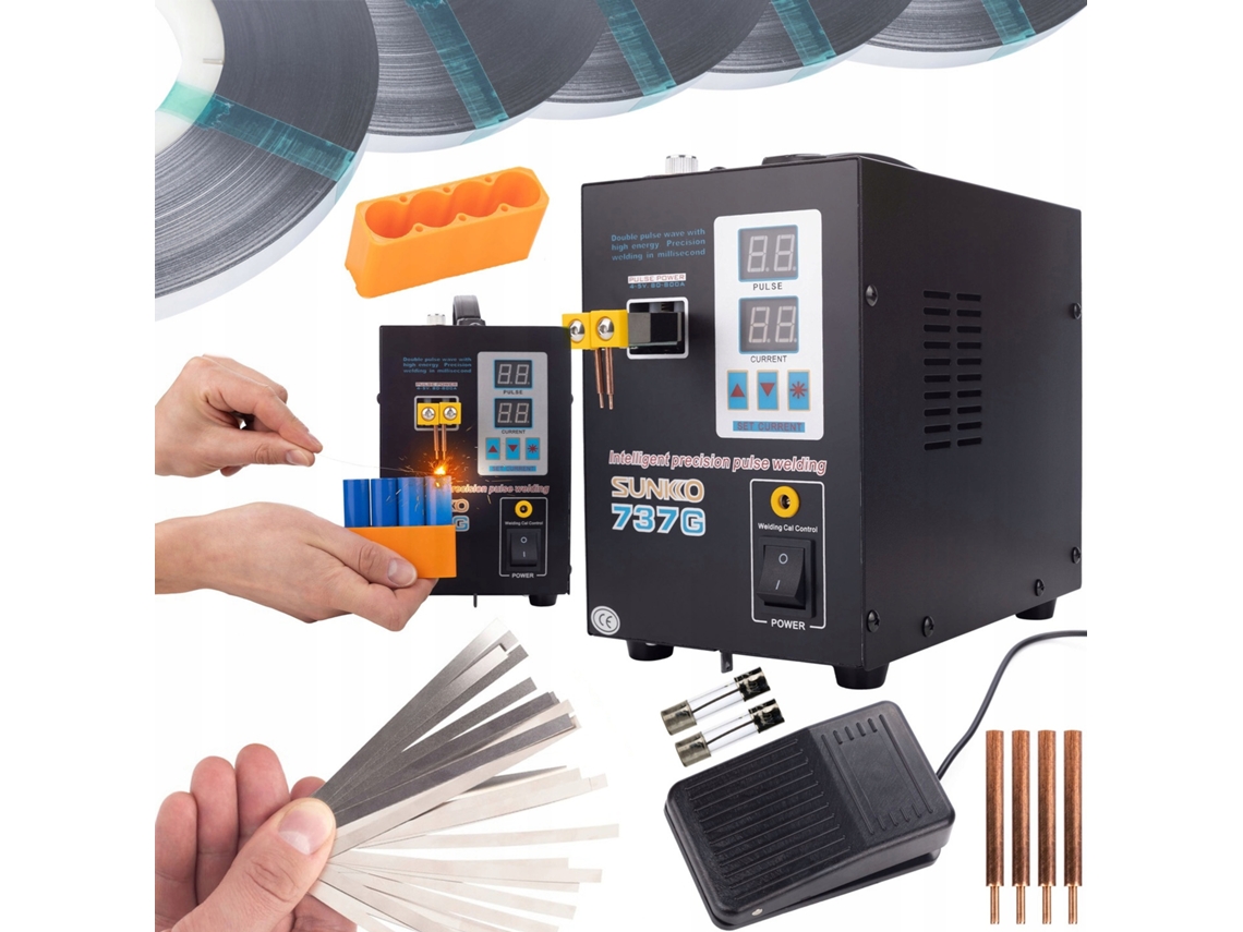 Soldador Sunkko 737g – Alta precisión | 800 A | Kit completo con cinta niquelada