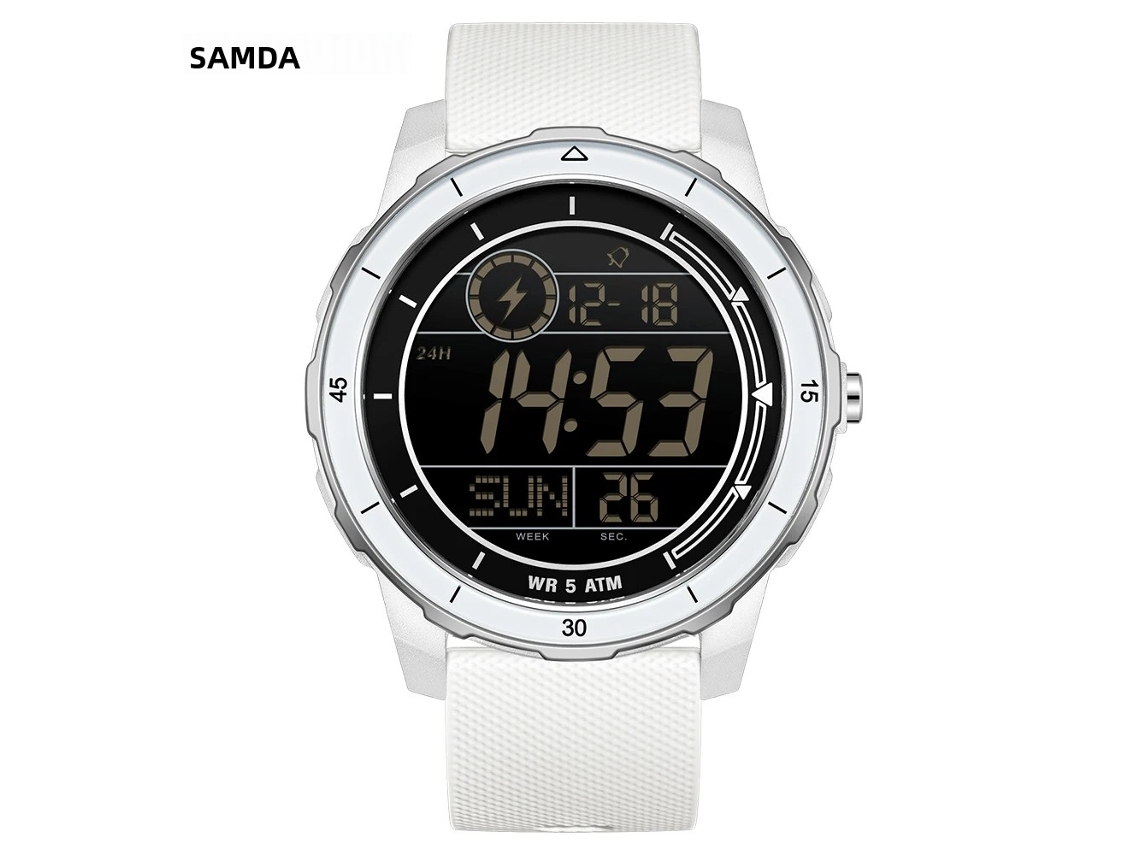 Reloj deportivo electrónico para hombre con alarma de fecha LED, resistente al agua y a los golpes de grado militar.