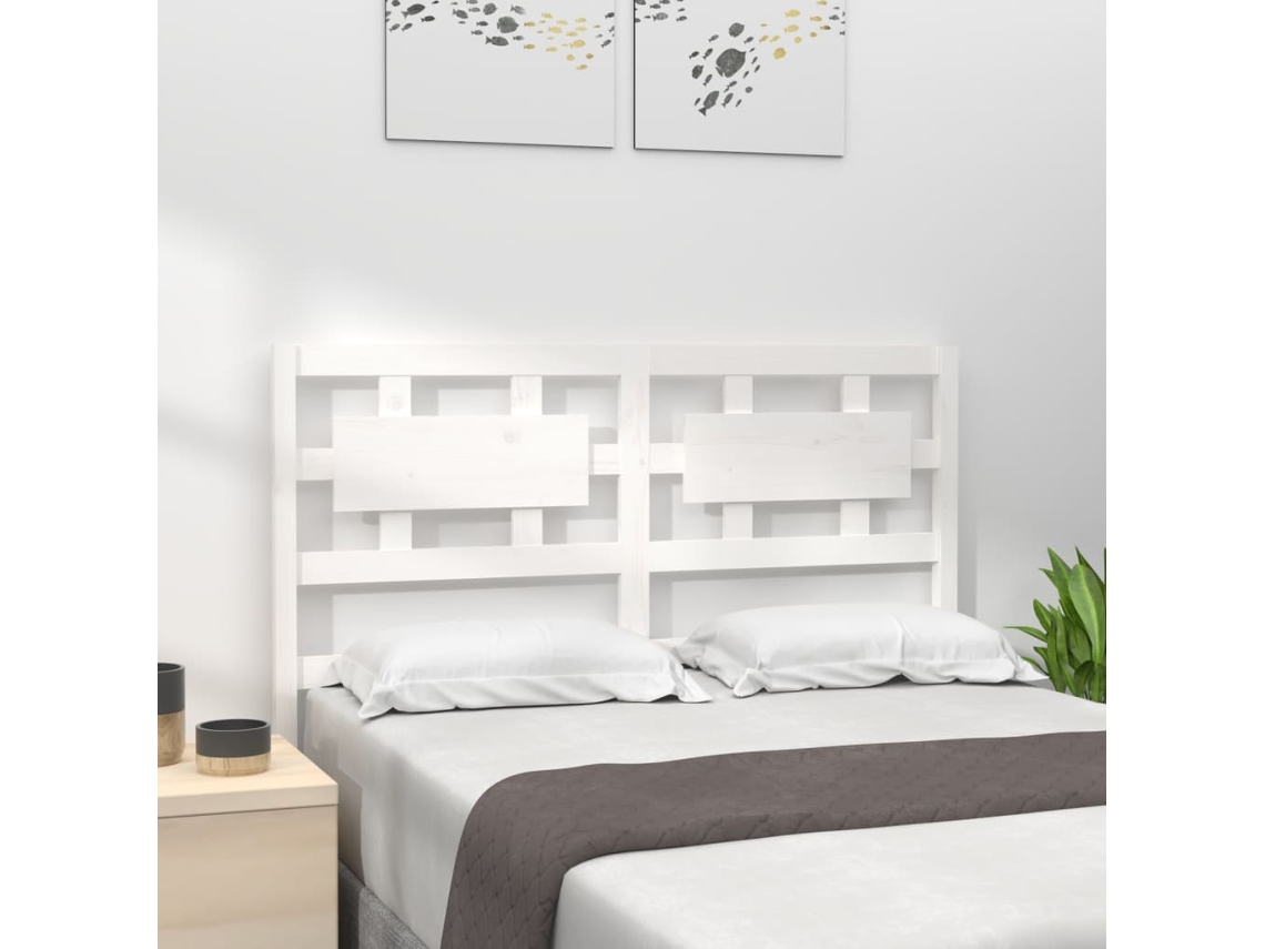 Cabecerocabecero De Camapanel De Cabecera Madera Maciza De Pino Blanco 125,5x4x100 Cm