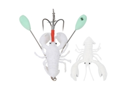 Señuelo artificial de PVC con forma de camarón, 60 g, color blanco, para pesca.