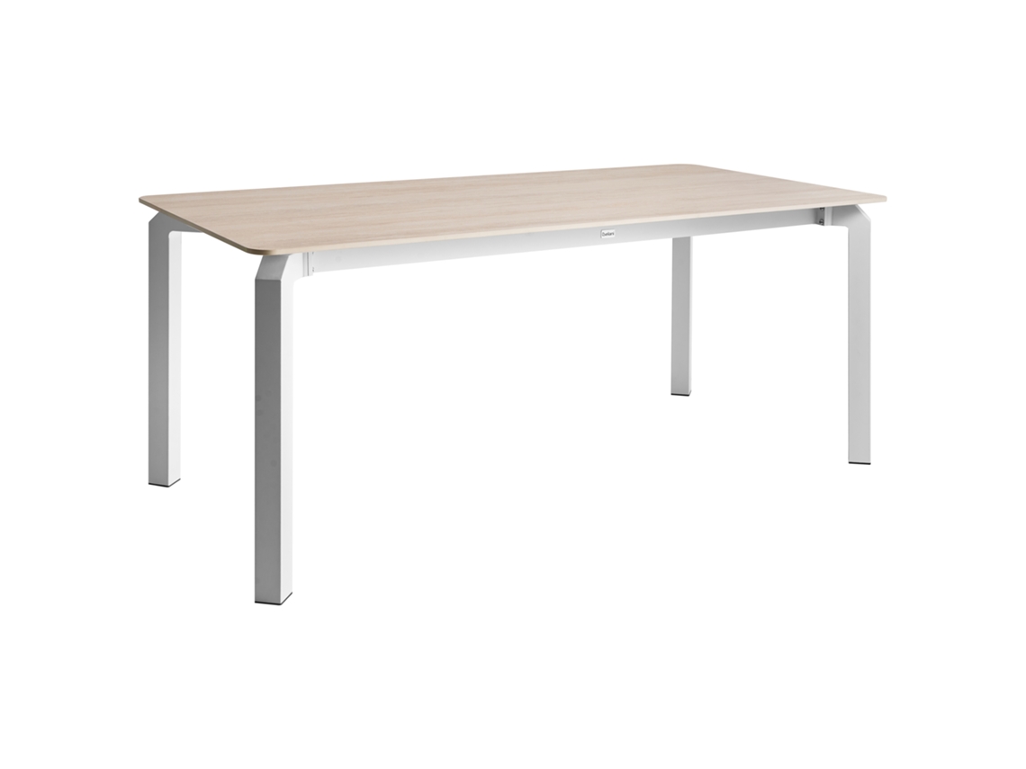Mesa De Refeição De Jardim Beliani Feletto De Pedra Sinterizada Creme 180x90x76