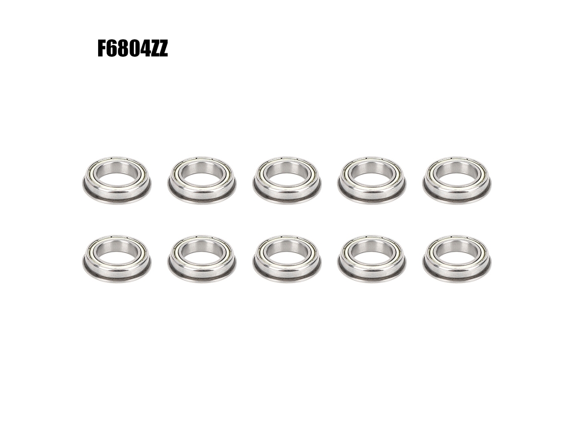 10 Rodamientos De Bolas De Ranura Profunda F6804zz De Acero Al Cromo De Alto Carbono Con Brida Lateral.