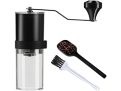 Molinillo de café manual portátil, negro, muelas de cerámica, molienda ajustable, apto para diversas situaciones. Sfushos