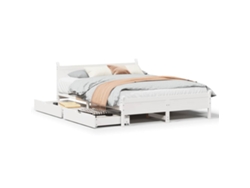 Estructura De Cama VIDAXL Blanco Madera de pino (120x190 cm)