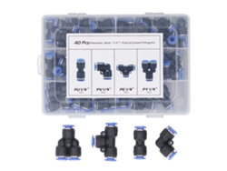 Kit De Conexión Neumática De 1/4 De Pulgada, 40 Piezas, De Conexión Rápida Para Tubos De Pu, Nailon Y Pe.