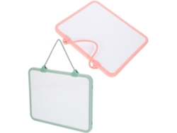Juego De 2 Pizarras Blancas Pequeñas De Doble Cara De 17 X 21,3 Cm Con Cable Extraíble.
