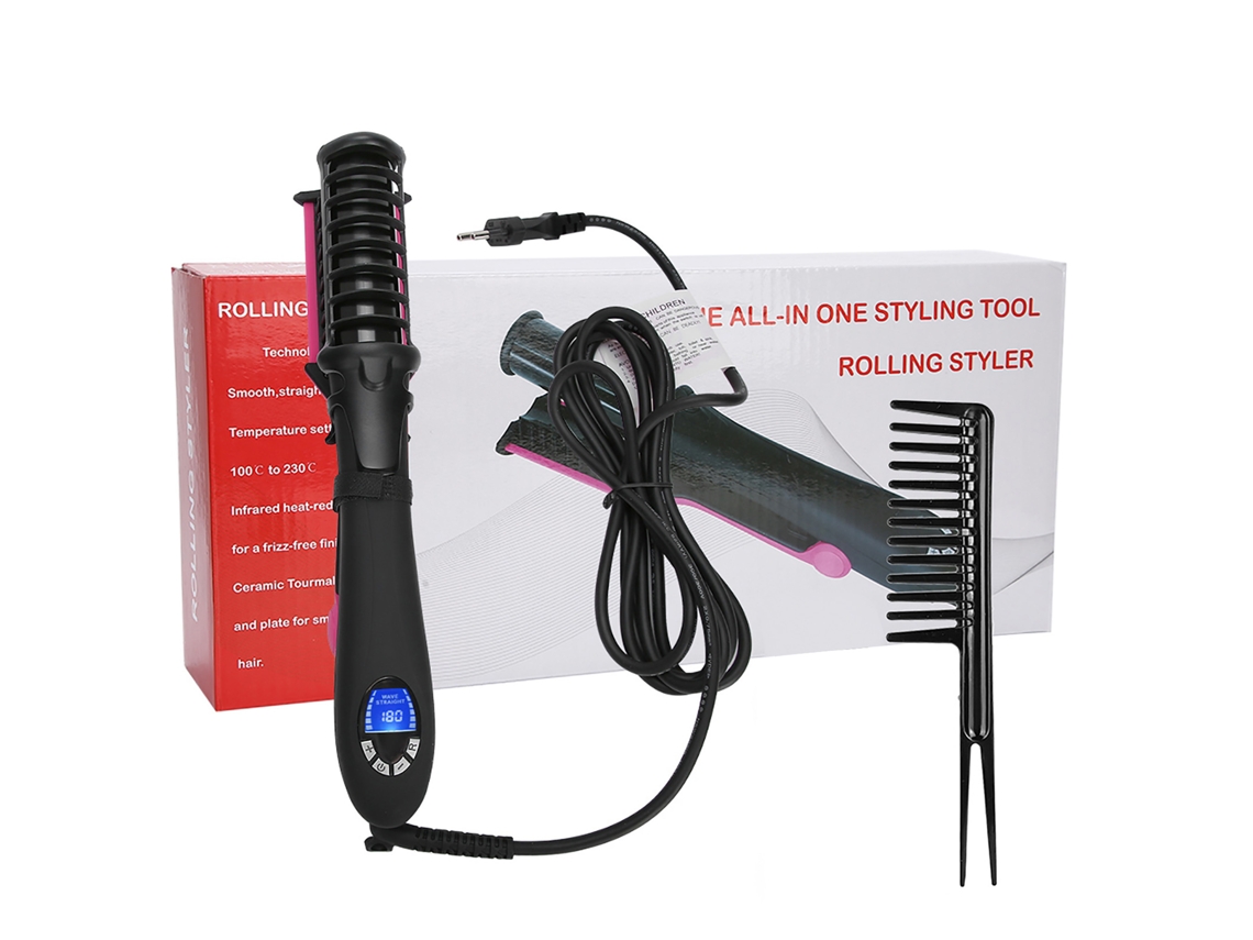 Plancha De Rizos Automática K19 Con Temperatura Ajustable 32mm Herramienta De Peinado 110-240v Enchufe Eu