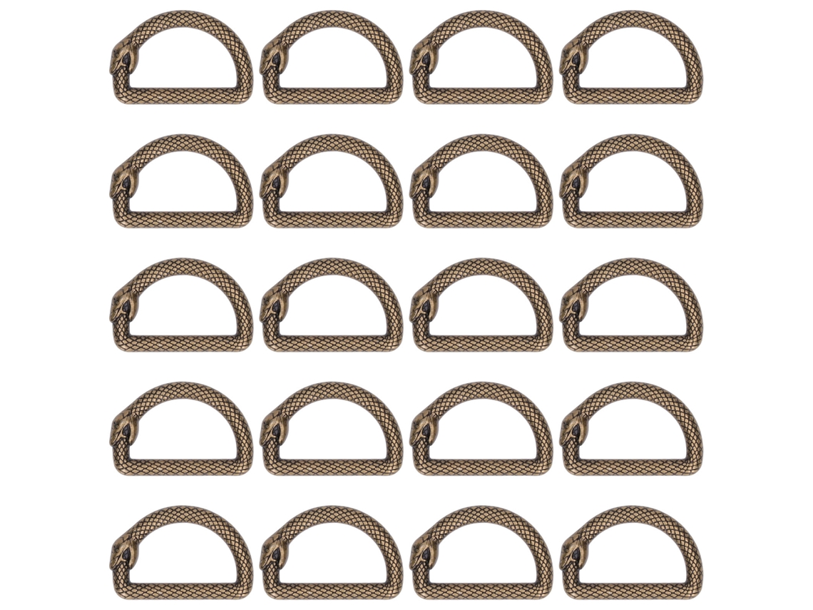 20 Piezas De Anillas Metálicas En Forma De D Con Diseño De Serpiente, Resistentes Al Desgaste Para Cinturones, Bolsos, Mochilas Y Proyectos De Bricolaje.