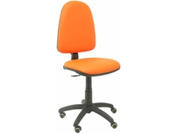Silla de Escritorio Operativa PIQUERAS Y CRESPO Ayna Naranja con ruedas de parqué (Similpiel - Ruedas Parquet)