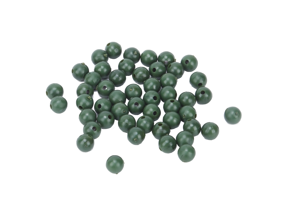 Danu26-50pcs Esparcimiento De Frijoles De Silicona 8mm Para Pesca Linea Stopper Accesorios De Pesca Verde
