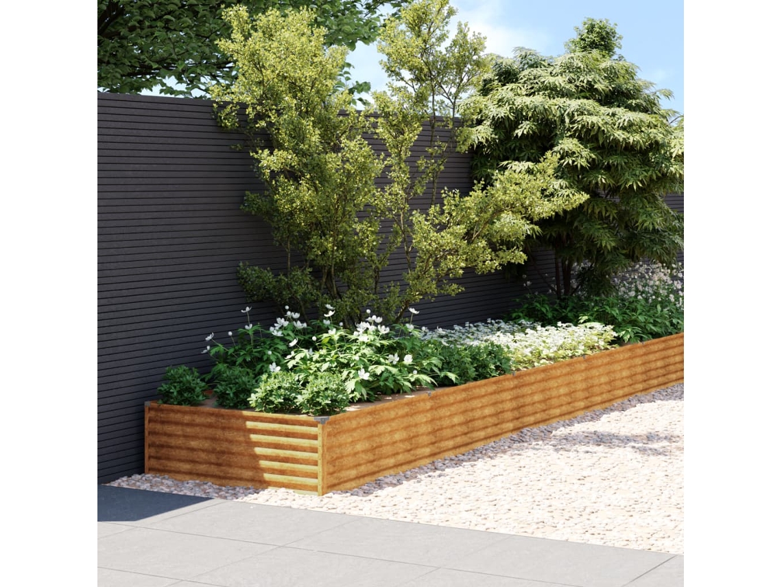 Jardinera elevada de acero corten (579 x 100 x 36 cm), DKD Home Decor