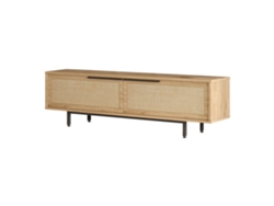 Mueble de TV Kvænangen con 2 puertas aglomerado 160x36x45cm - Roble / Ratán [EN.CASA]