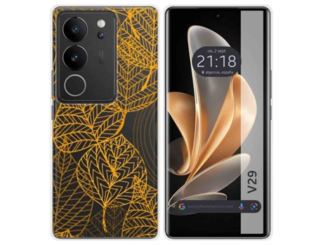 Funda Diseño Hojas para Vivo V29 5G TUMUNDOSMARTPHONE Silicona Multicolor
