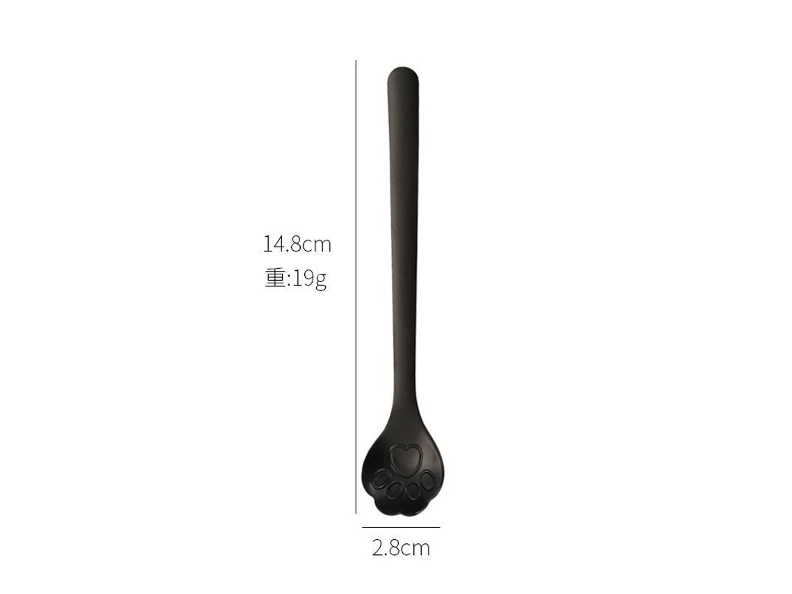 2026da-cuchara De Uña De Gato 8 Piezas Acero Inoxidable 18/10 5.9 Pulgadas Café Helado Postre Negro