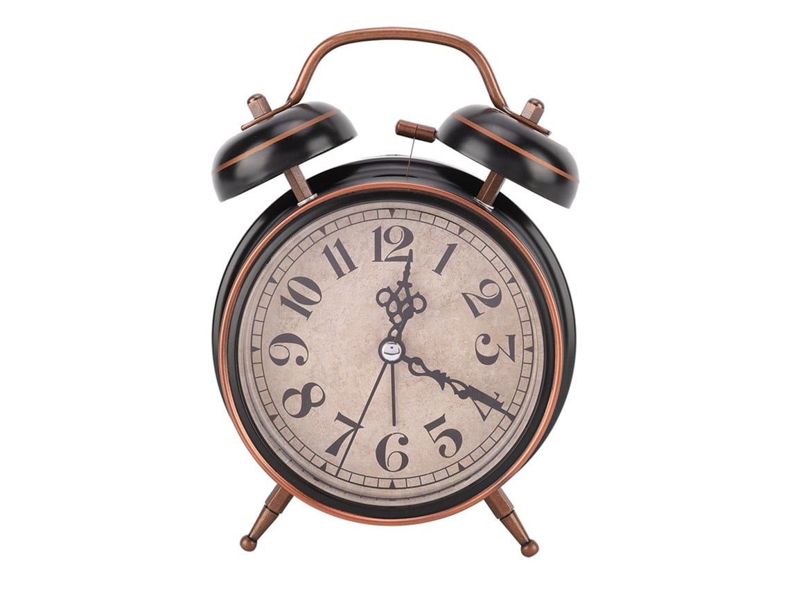 Reloj Despertador De Mesa Retro Con Luz Nocturna Y Doble Campana Para Uso Doméstico De 10 Cm (4 Pulgadas)