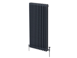 Radiador vertical tradicional de 3 columnas en acero al carbono de 1,5 mm, gris antracita, 1800 × 562 mm, emisión de calor, Monstershop