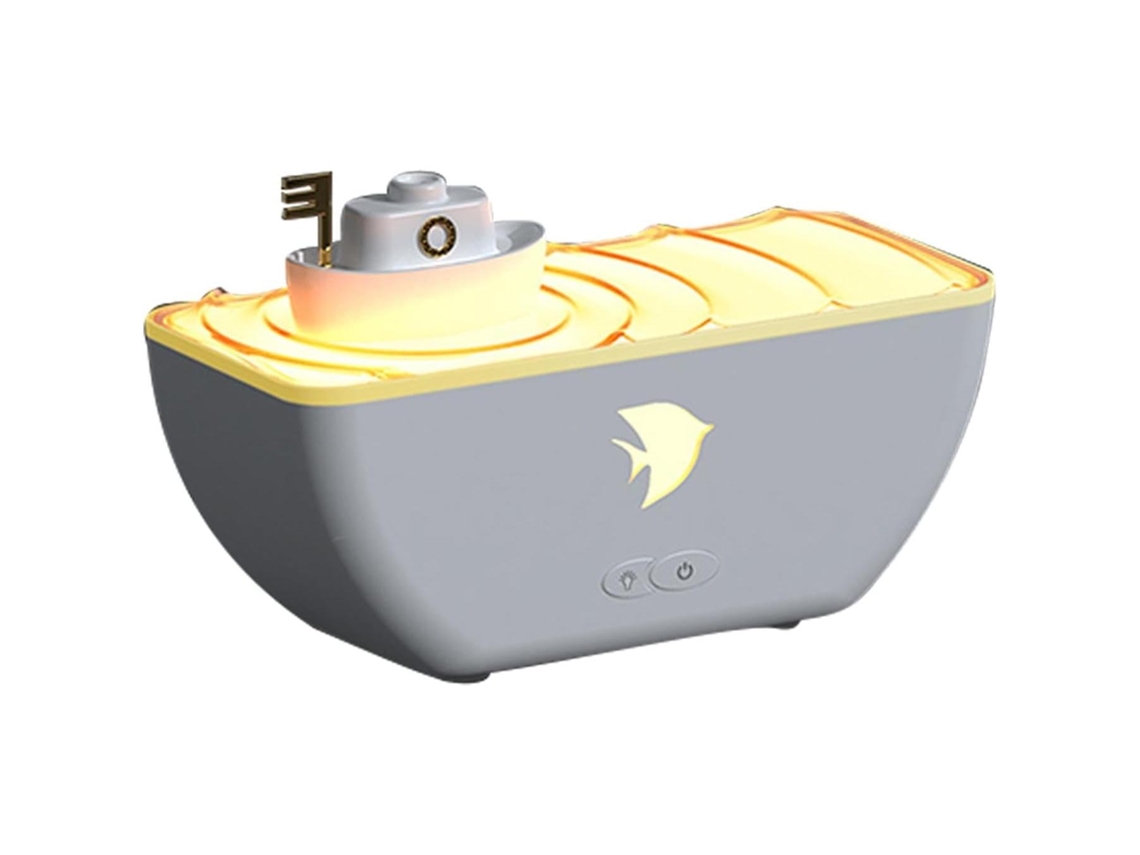 Humidificador De Vapor Frío, Diseño De Sobremesa Con Forma De Barco, Funcionamiento Silencioso Con Luz, 7,87 X 4,88 X 3,46 Pulgadas.