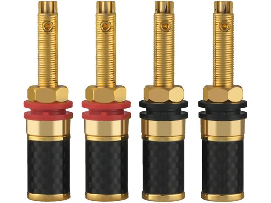 Juego de 4 cables de interconexión para altavoces de cobre chapados en oro para audio Hi-Fi SFUSHOS