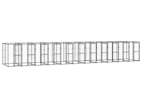 vidaXL Perrera de exterior de acero 26,62 m²