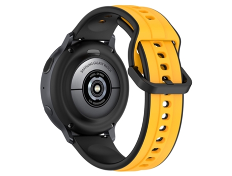 Correa de Silicona dos colores 20mm para Samsung Galaxy Watch Active2 44mm 40mm - amarillo/negro