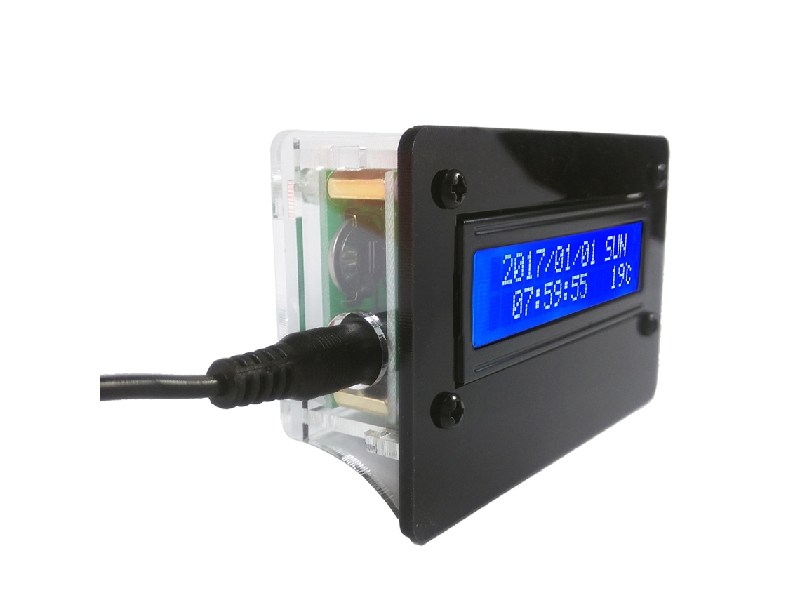 Yncm2026-kit De Reloj Digital Diy 1602 Lcd Con Estuche De Acrílico Hora Temperatura Fecha Semana 3 Alarmas