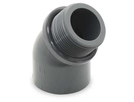 Codo 45º Pvc Presion Encolar R/M 50-11/2 S/Teflon HIDROTEN