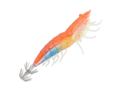 Señuelo Artificial Luminoso Con Forma De Camarón, Imitación Madera, Con Anzuelo De Acero Inoxidable, Para Pesca, Color Naranja Y Azul.
