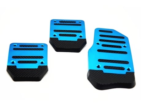 Juego de cubierta de pedal de coche antideslizante de transmisión manual de aluminio universal[Azul]