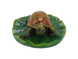 Estatua De Tortuga Con Hoja De Loto, Resina Sintética, Para Decoración De Jardín, Patio O Terraza.