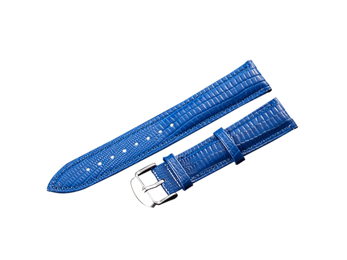 Correa de reloj de piel sintética sencilla y moderna para hombre y mujer (azul)