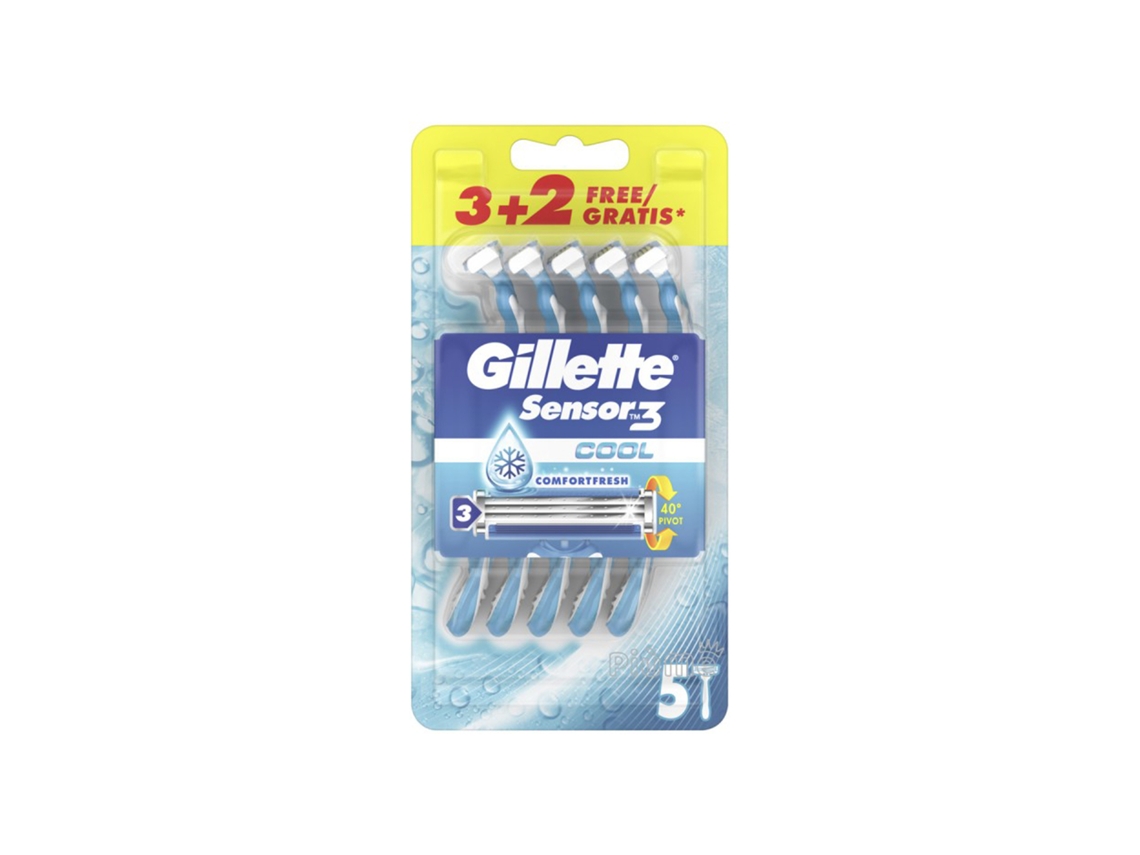Gillette Sensor 3 Cool Rasoio da Uomo Usa e Getta 5 Lame