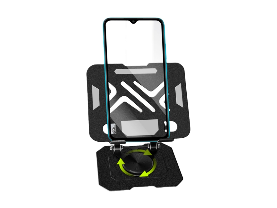 Suporte Metálico 360° Regulável E Dobrável. Compatível Com Ipad, Iphone E Switch. Ideal Para Trabalho, Estudos E Games. Preto.