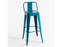 DUDECOR Taburete Leeds Con Respaldo Verde Azulado