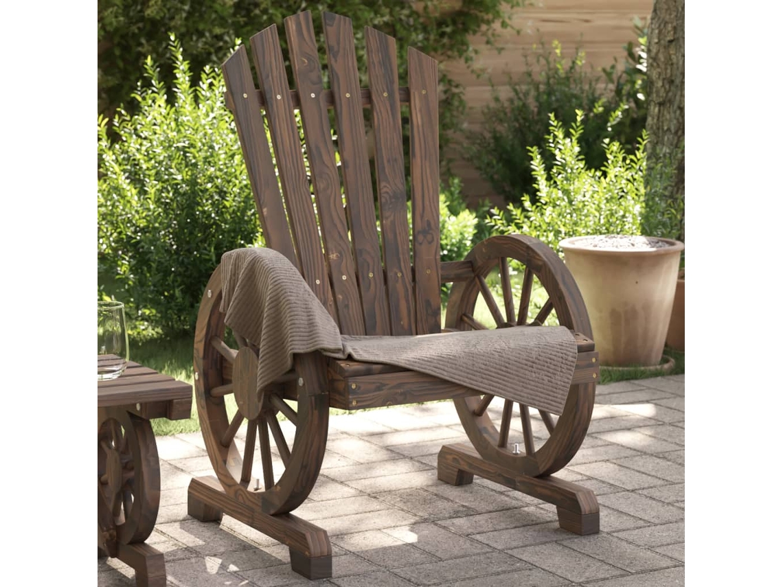 Sillón De Jardín Adirondack Madera Maciza De Abeto