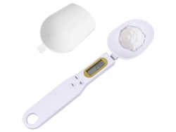 Balanza portátil LCD Rebe-cuchara para cocina, café, repostería, especias y harina, 500 g/0,1 g, blanca.
