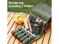 Khakiipree Bolsa Almacenamiento Especias Camping 9 Botellas Vidrio Lona Condimentos Barbacoa