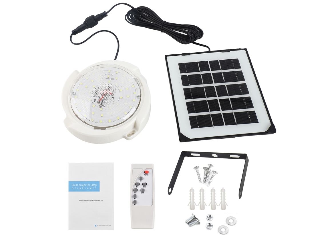 Lámpara Solar De 45 W Con 50 Led Y Mando A Distancia Regulable Para Uso Interior Y Exterior En Hogares, Cobertizos Y Jardines.