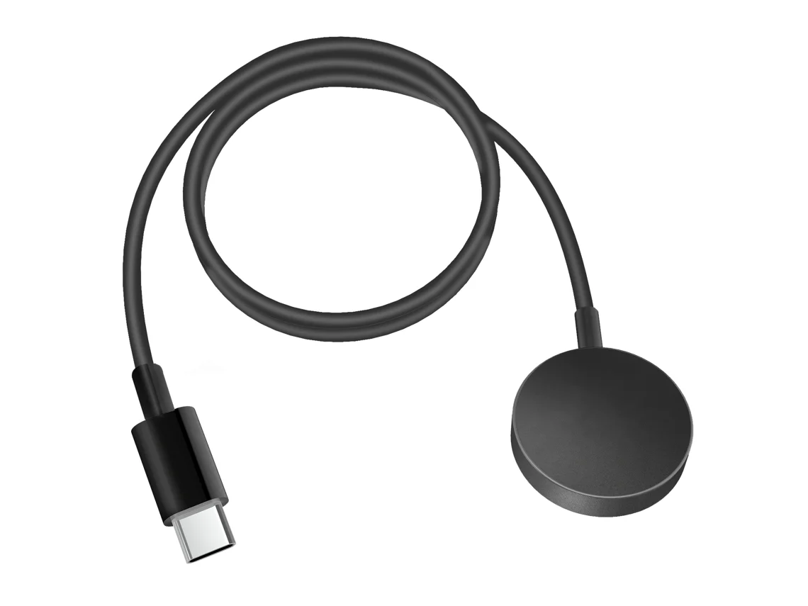 Carregador de Reloj para Samsung Galaxy Watch 3/4/5/Active 1/Active 2 INF metálico tipo C - Negro