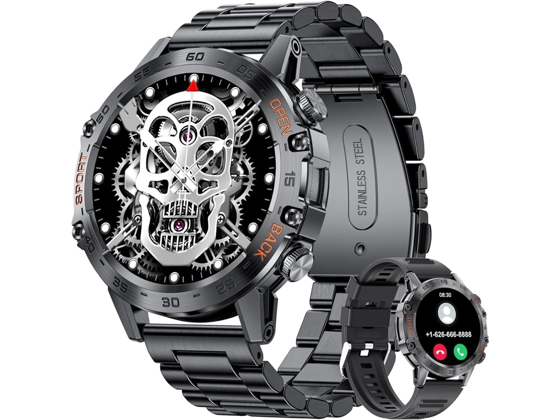 Reloj inteligente para hombre con llamadas Bluetooth, pantalla táctil HD de 1,39", reloj deportivo resistente al agua 5ATM con monitor de presión arterial.