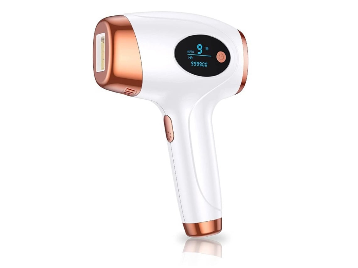 Depiladora, depilación indolora, irradiación automática, 600.000 pelos, 9 niveles, apta para todo el cuerpo, compatible con VIO, apta para uso doméstico(blanco) BISBISOUS