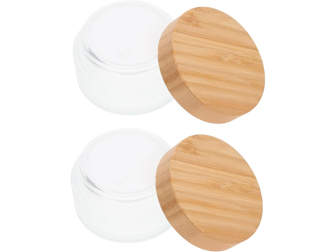 2 Pequeños Tarros De Cristal Para Envases De Cosméticos, Tarros Para Cremas Y Mantecas Faciales.