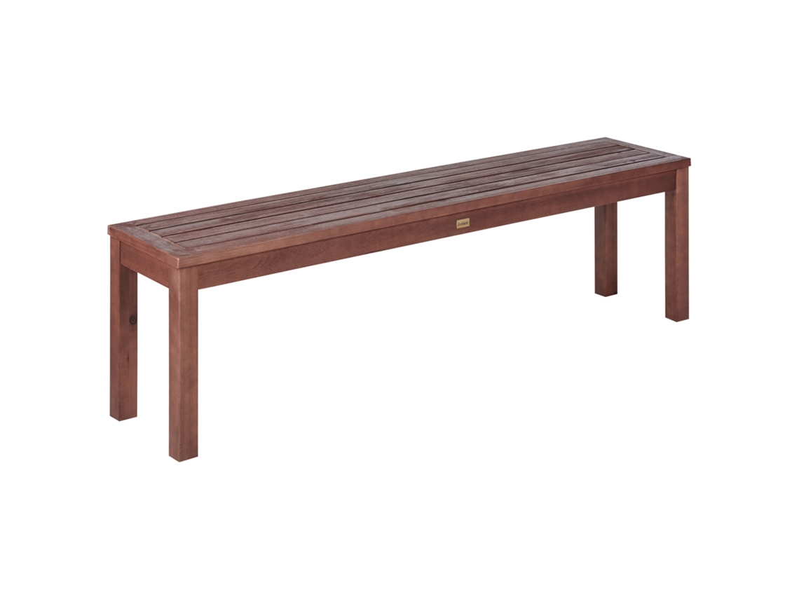 Banco de jardín BELIANI Tuscania de Madera de eucalipto Madera oscura 160x35x45