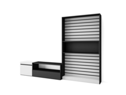 Muebles de Salón para TV 260x186x35cm Para TV hasta 65 Mueble Televisión Blanco y negro